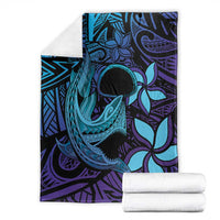 Nukuoro Atoll Blanket Polynesian Shark Tattoo Purple Gradient Vibes LT14 - Polynesian Pride