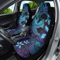 Nukuoro Atoll Car Seat Cover Polynesian Shark Tattoo Purple Gradient Vibes
