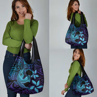 Nukuoro Atoll Grocery Bag Polynesian Shark Tattoo Purple Gradient Vibes LT14 - Polynesian Pride