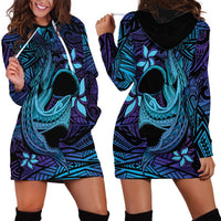 Nukuoro Atoll Hoodie Dress Polynesian Shark Tattoo Purple Gradient Vibes LT14 - Polynesian Pride