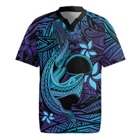 Nukuoro Atoll Rugby Jersey Polynesian Shark Tattoo Purple Gradient Vibes LT14 Purple - Polynesian Pride