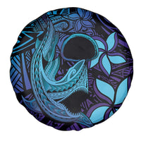 Nukuoro Atoll Spare Tire Cover Polynesian Shark Tattoo Purple Gradient Vibes LT14 - Polynesian Pride