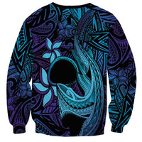 Nukuoro Atoll Sweatshirt Polynesian Shark Tattoo Purple Gradient Vibes LT14 - Polynesian Pride