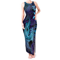Nukuoro Atoll Tank Maxi Dress Polynesian Shark Tattoo Purple Gradient Vibes LT14 Women Purple - Polynesian Pride
