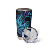 Nukuoro Atoll Tumbler Cup Polynesian Shark Tattoo Purple Gradient Vibes LT14 - Polynesian Pride