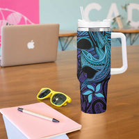 Nukuoro Atoll Tumbler With Handle Polynesian Shark Tattoo Purple Gradient Vibes LT14 - Polynesian Pride