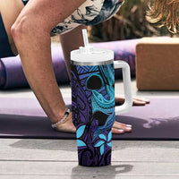 Nukuoro Atoll Tumbler With Handle Polynesian Shark Tattoo Purple Gradient Vibes LT14 - Polynesian Pride