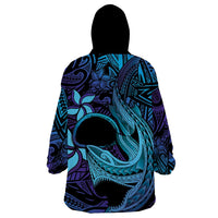 Nukuoro Atoll Wearable Blanket Hoodie Polynesian Shark Tattoo Purple Gradient Vibes LT14 - Polynesian Pride