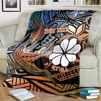 Personalised Kwajalein Atoll Blanket Polynesian Shark Tattoo Gradient Vibes LT14 - Polynesian Pride