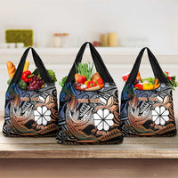 Personalised Kwajalein Atoll Grocery Bag Polynesian Shark Tattoo Gradient Vibes LT14 3-pack One Size Black - Polynesian Pride