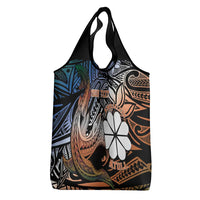 Personalised Kwajalein Atoll Grocery Bag Polynesian Shark Tattoo Gradient Vibes LT14 - Polynesian Pride