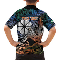 Personalised Kwajalein Atoll Hawaiian Shirt Polynesian Shark Tattoo Gradient Vibes LT14 - Polynesian Pride
