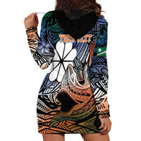 Personalised Kwajalein Atoll Hoodie Dress Polynesian Shark Tattoo Gradient Vibes LT14 - Polynesian Pride