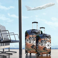 Personalised Kwajalein Atoll Luggage Cover Polynesian Shark Tattoo Gradient Vibes