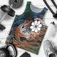 Personalised Kwajalein Atoll Men Tank Top Polynesian Shark Tattoo Gradient Vibes LT14 - Polynesian Pride