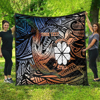 Personalised Kwajalein Atoll Quilt Polynesian Shark Tattoo Gradient Vibes