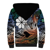 Personalised Kwajalein Atoll Sherpa Hoodie Polynesian Shark Tattoo Gradient Vibes LT14 - Polynesian Pride
