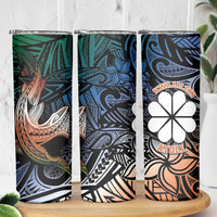 Kwajalein Atoll Skinny Tumbler Polynesian Shark Tattoo Gradient Vibes