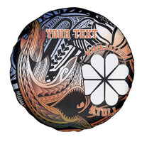 Personalised Kwajalein Atoll Spare Tire Cover Polynesian Shark Tattoo Gradient Vibes LT14 - Polynesian Pride