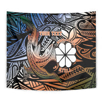 Personalised Kwajalein Atoll Tapestry Polynesian Shark Tattoo Gradient Vibes