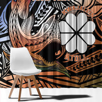 Personalised Kwajalein Atoll Window Curtain Polynesian Shark Tattoo Gradient Vibes LT14 - Polynesian Pride