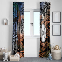 Personalised Kwajalein Atoll Window Curtain Polynesian Shark Tattoo Gradient Vibes LT14 - Polynesian Pride