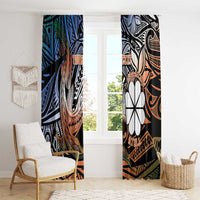 Personalised Kwajalein Atoll Window Curtain Polynesian Shark Tattoo Gradient Vibes LT14 - Polynesian Pride
