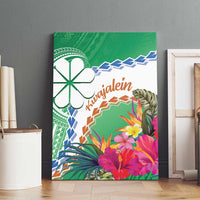 Marshall Islands Kwajalein Atoll Canvas Wall Art Curves Polynesian Mix Tropical Flowers