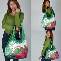 Marshall Islands Kwajalein Atoll Grocery Bag Curves Polynesian Mix Tropical Flowers LT14 - Polynesian Pride