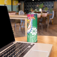 Marshall Islands Kwajalein Atoll Skinny Tumbler Curves Polynesian Mix Tropical Flowers