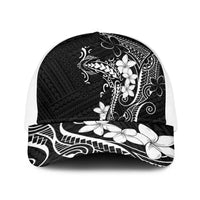 Black Hawaii Baseball Net Cap Hammerhead Shark Tattoo Curve Polynesian LT14 One Size White Black - Polynesian Pride