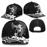 Black Hawaii Baseball Net Cap Hammerhead Shark Tattoo Curve Polynesian LT14 - Polynesian Pride