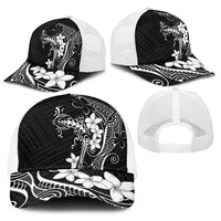 Black Hawaii Baseball Net Cap Hammerhead Shark Tattoo Curve Polynesian LT14 - Polynesian Pride