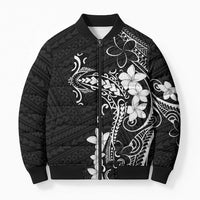 Black Hawaii Bomber Puffer Jacket Hammerhead Shark Tattoo Curve Polynesian LT14 Unisex Black - Polynesian Pride