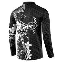 Black Hawaii Button Sweatshirt Hammerhead Shark Tattoo Curve Polynesian LT14 - Polynesian Pride