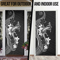 Black Hawaii Door Cover Hammerhead Shark Tattoo Curve Polynesian LT14 - Polynesian Pride