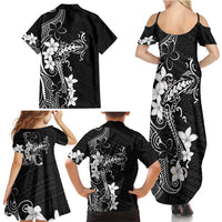 Black Hawaii Family Matching Summer Maxi Dress and Hawaiian Shirt Hammerhead Shark Tattoo Curve Polynesian - Polynesian Pride