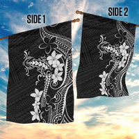 Black Hawaii Garden Flag Hammerhead Shark Tattoo Curve Polynesian - Polynesian Pride