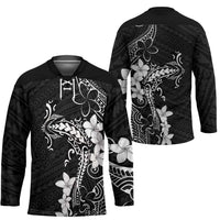 Black Hawaii Hockey Jersey Hammerhead Shark Tattoo Curve Polynesian LT14 - Polynesian Pride