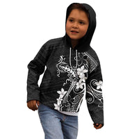 Black Hawaii Kid Hoodie Hammerhead Shark Tattoo Curve Polynesian LT14 - Polynesian Pride