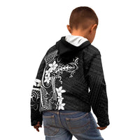 Black Hawaii Kid Hoodie Hammerhead Shark Tattoo Curve Polynesian LT14 - Polynesian Pride