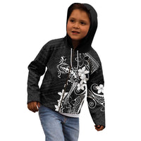 Black Hawaii Kid Hoodie Hammerhead Shark Tattoo Curve Polynesian LT14 - Polynesian Pride