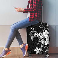 Black Hawaii Luggage Cover Hammerhead Shark Tattoo Curve Polynesian - Polynesian Pride