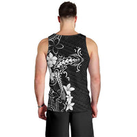 Black Hawaii Men Tank Top Hammerhead Shark Tattoo Curve Polynesian LT14 - Polynesian Pride