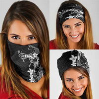 Black Hawaii Neck Gaiter Hammerhead Shark Tattoo Curve Polynesian - Polynesian Pride