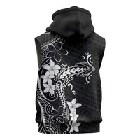 Black Hawaii Sleeveless Hoodie Hammerhead Shark Tattoo Curve Polynesian LT14 - Polynesian Pride