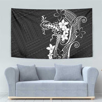 Black Hawaii Tapestry Hammerhead Shark Tattoo Curve Polynesian - Polynesian Pride