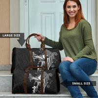 Black Hawaii Travel Bag Hammerhead Shark Tattoo Curve Polynesian - Polynesian Pride