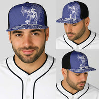 Blue Hawaii Baseball Net Cap Hammerhead Shark Tattoo Curve Polynesian LT14 - Polynesian Pride