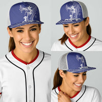 Blue Hawaii Baseball Net Cap Hammerhead Shark Tattoo Curve Polynesian LT14 - Polynesian Pride